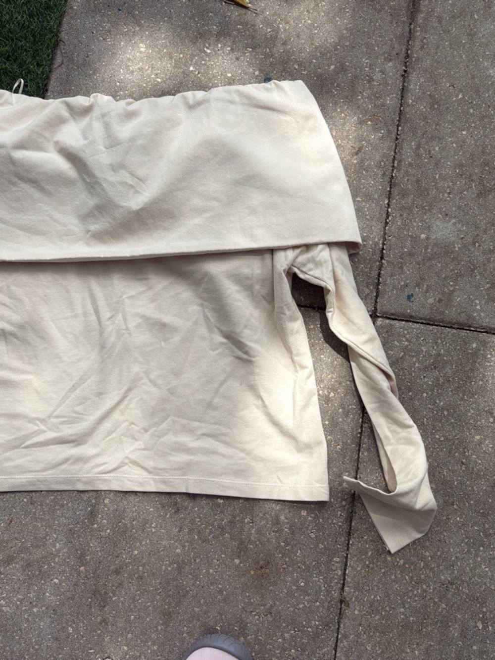 Off-the-Shoulder Tie-Front Top in Cream - Picture 5 of 5